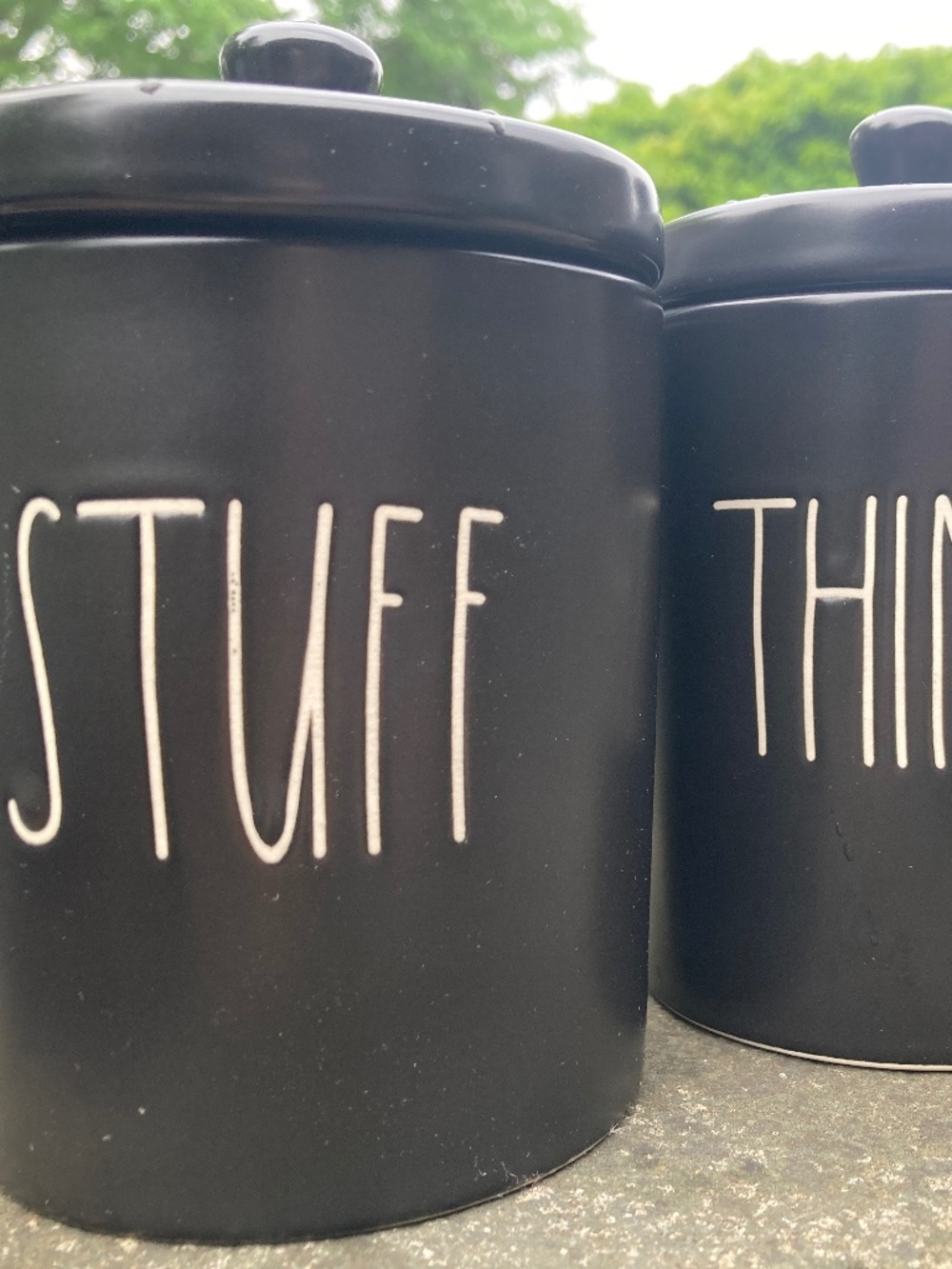 Rae Dunn Black Storage Canisters with Lids {SET}